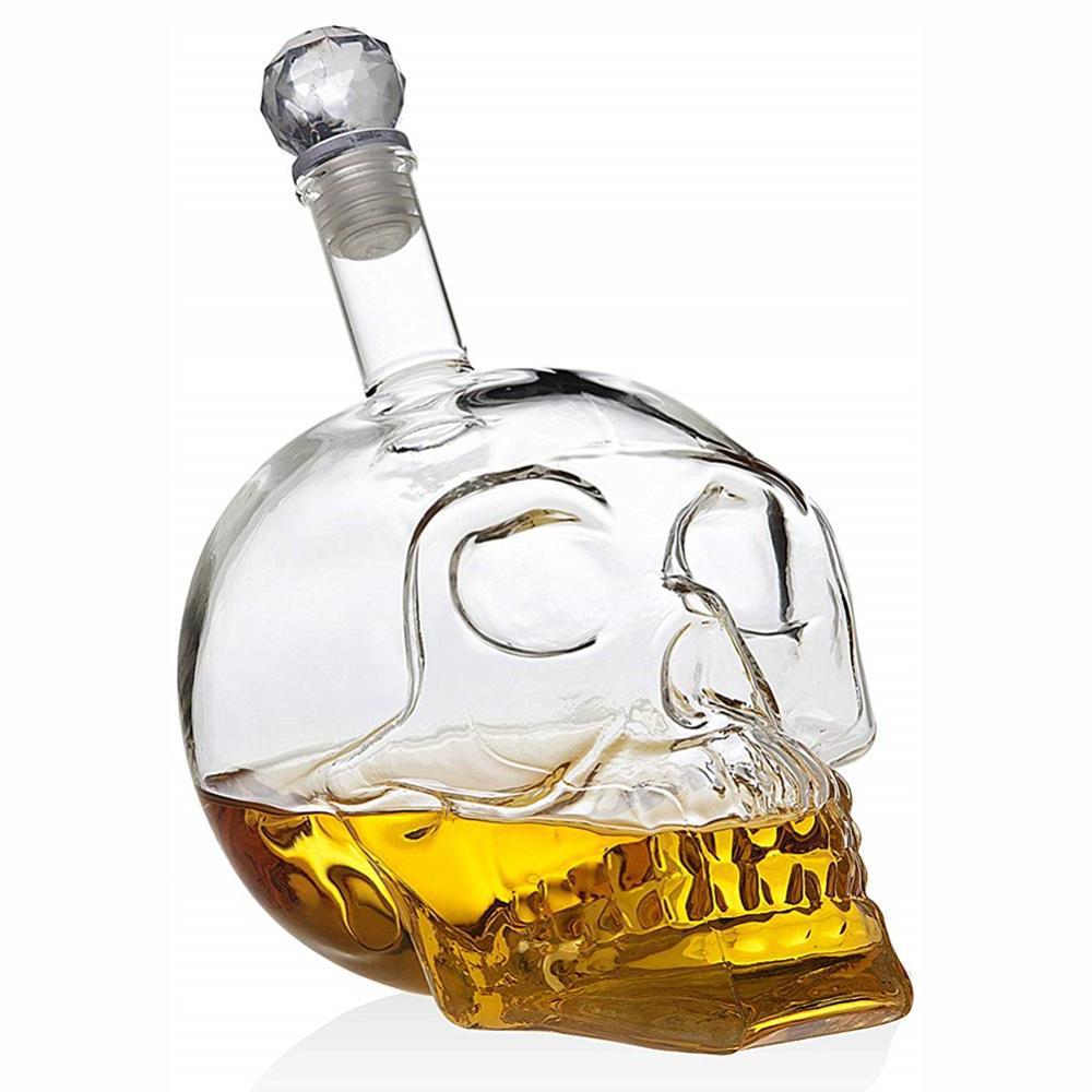 Skull Glass Whiskey Vodka Crystal Bottle
