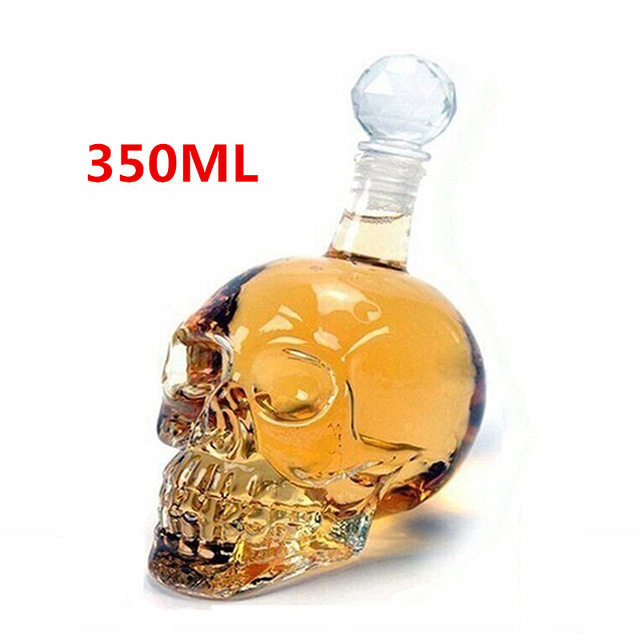 Skull Glass Whiskey Vodka Crystal Bottle