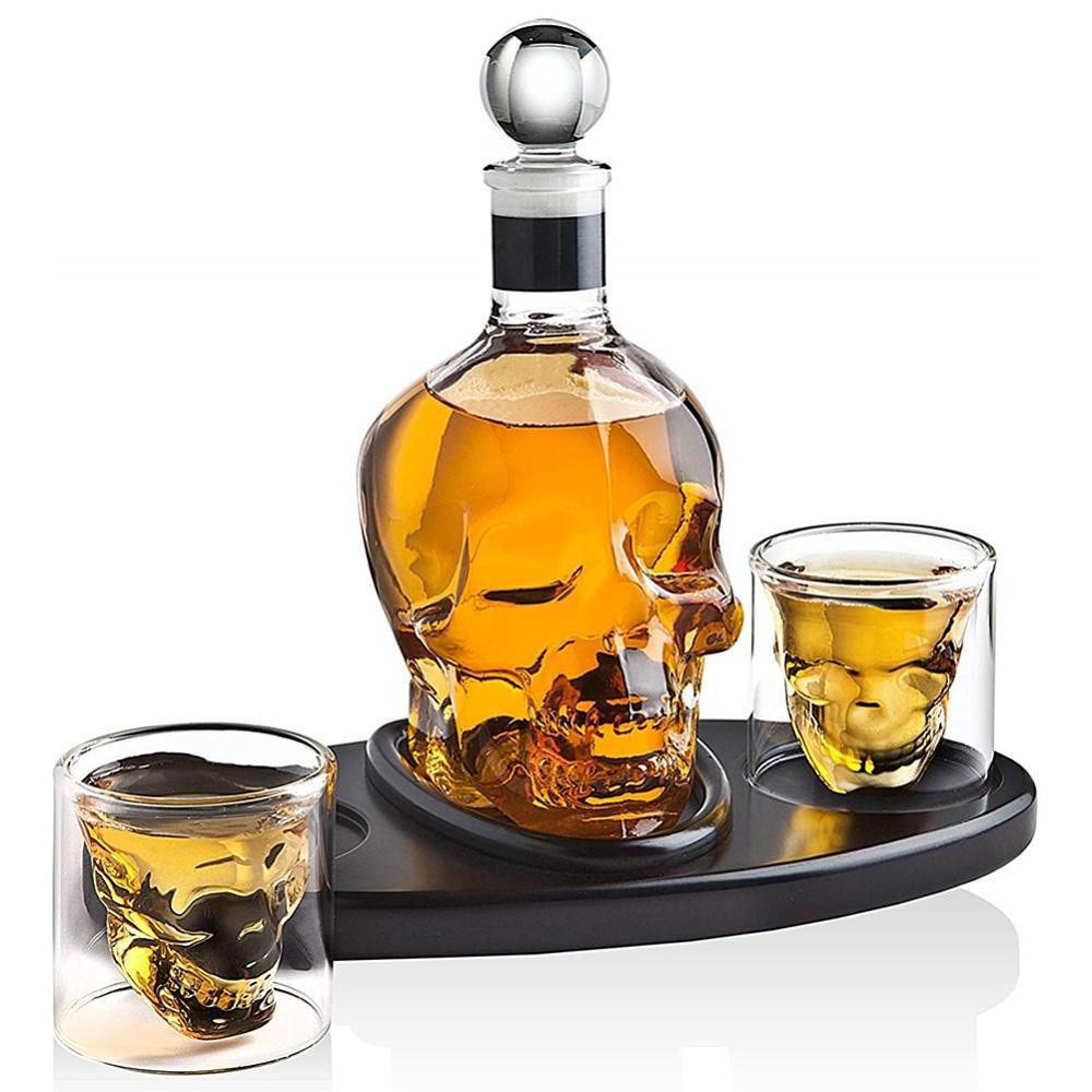 Skull Glass Whiskey Vodka Crystal Bottle