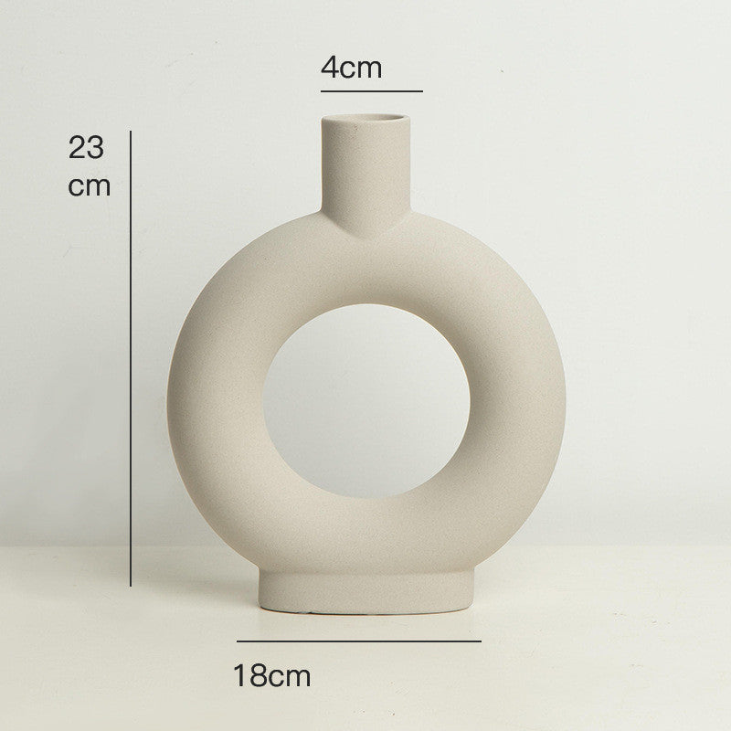 Nordic White Ceramic Vase Home Decor