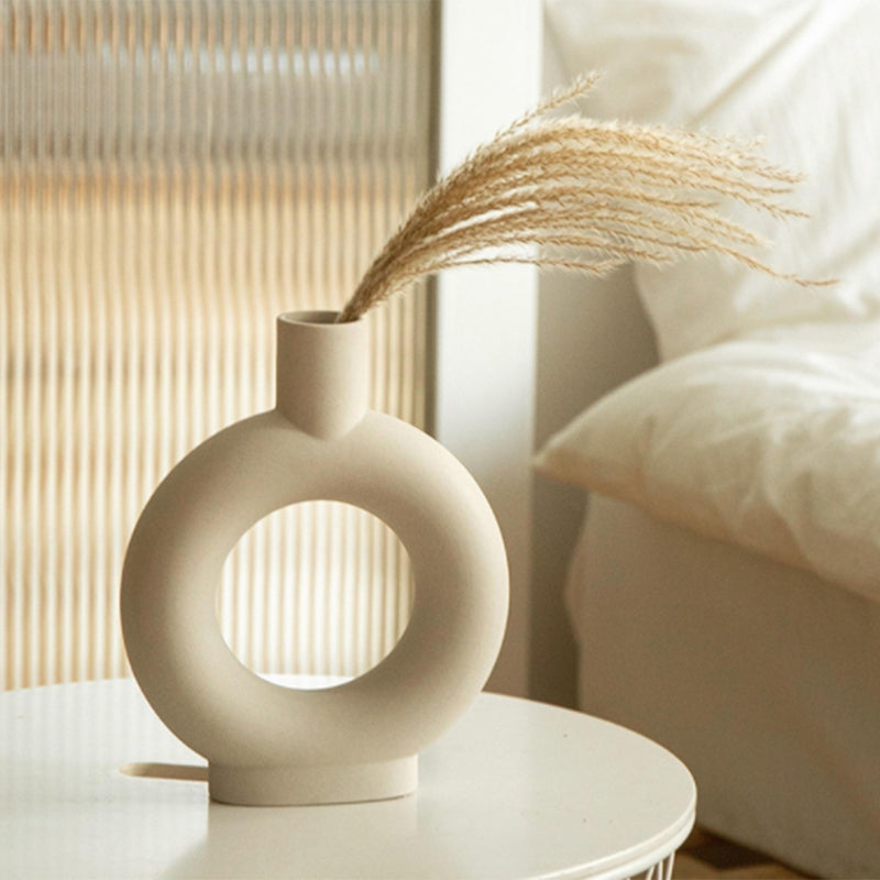Nordic White Ceramic Vase Home Decor