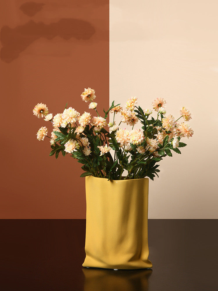 Silver Electroplated Ceramic Vase Dried Flowers Decor