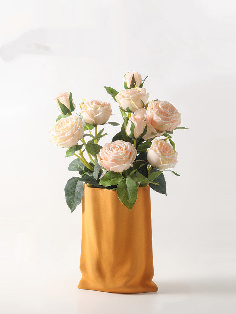 Silver Electroplated Ceramic Vase Dried Flowers Decor