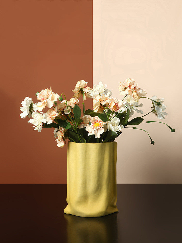 Silver Electroplated Ceramic Vase Dried Flowers Decor