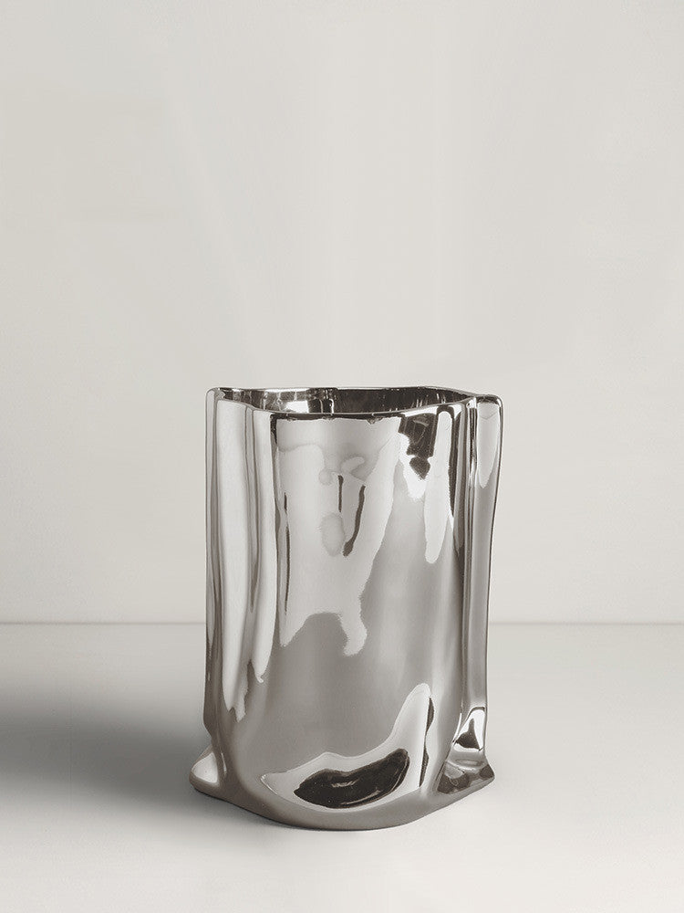 Silver Electroplated Ceramic Vase Dried Flowers Decor