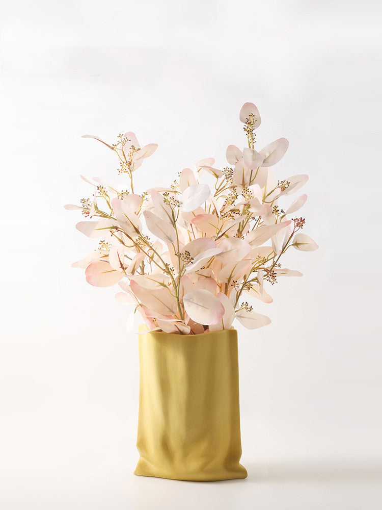 Silver Electroplated Ceramic Vase Dried Flowers Decor
