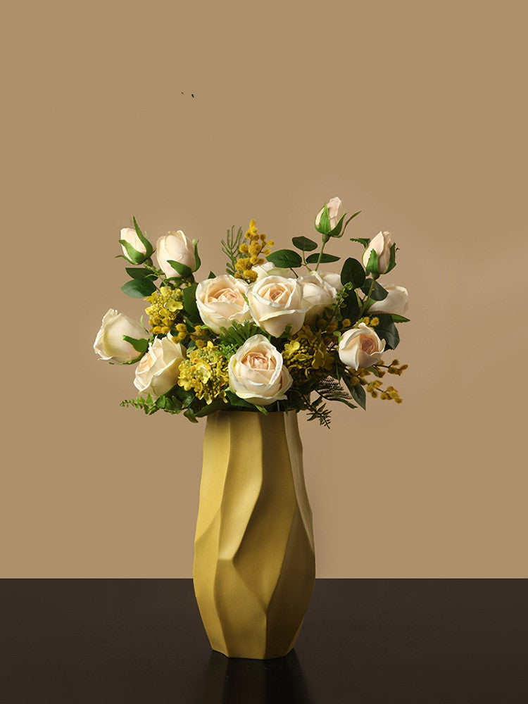 Silver Electroplated Ceramic Vase Dried Flowers Decor