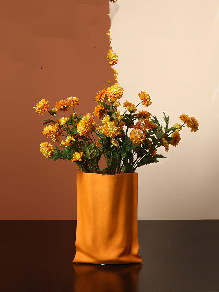 Silver Electroplated Ceramic Vase Dried Flowers Decor