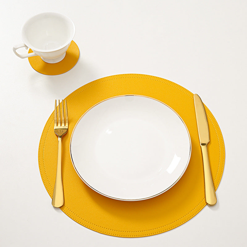 Leather Waterproof Heat Insulation Non-Slip Table Placemat Set