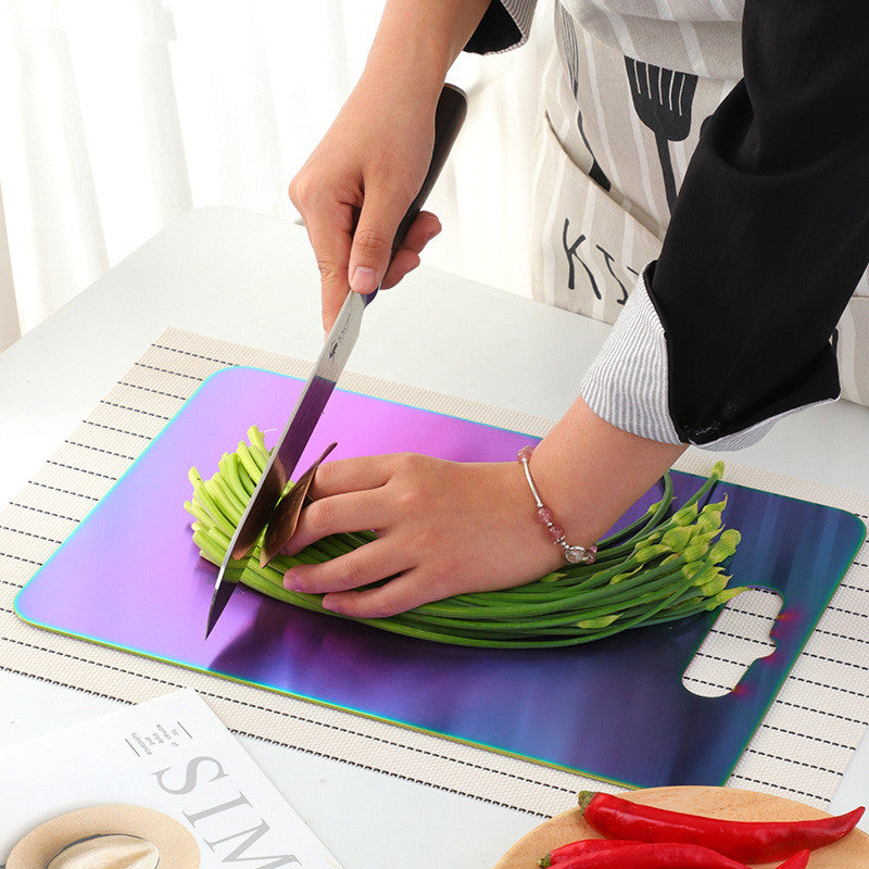 Titanium Plated Stainless Steel Cutting Board For Durable Food Prep