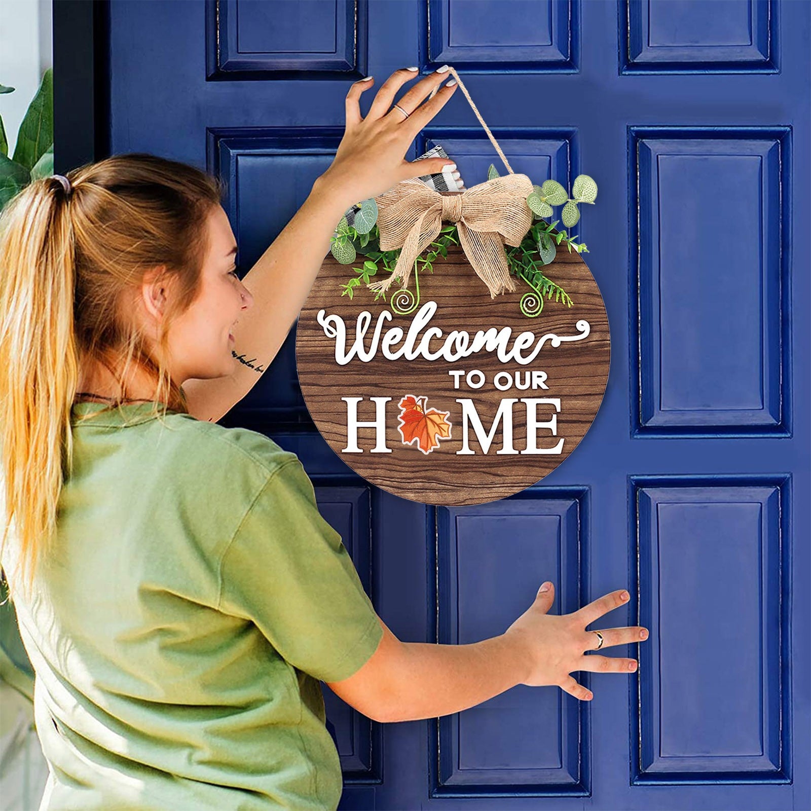 Interchangeable Wooden Door Hanger Magnetic Seasonal Decor