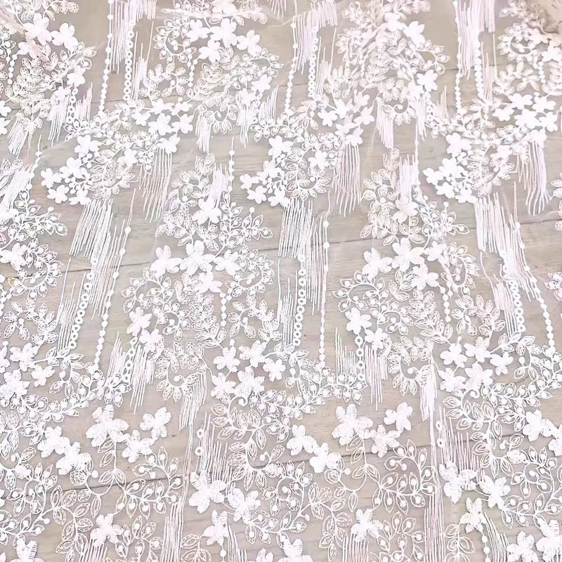 Elegant Lace Organza Embroidered Decorative Tablecloth
