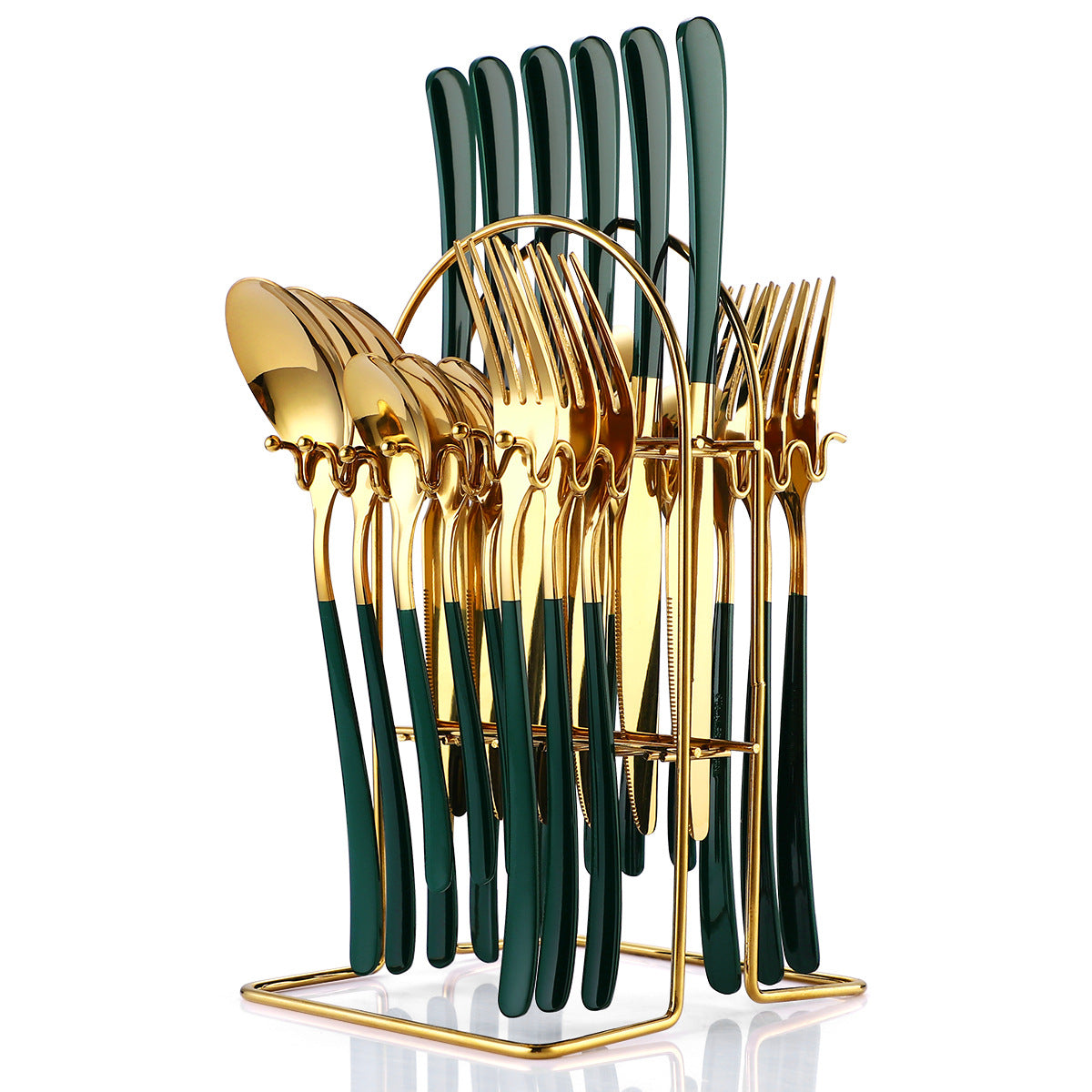 Stainless Steel Cutlery Set 24 Piece With Storage Rack
