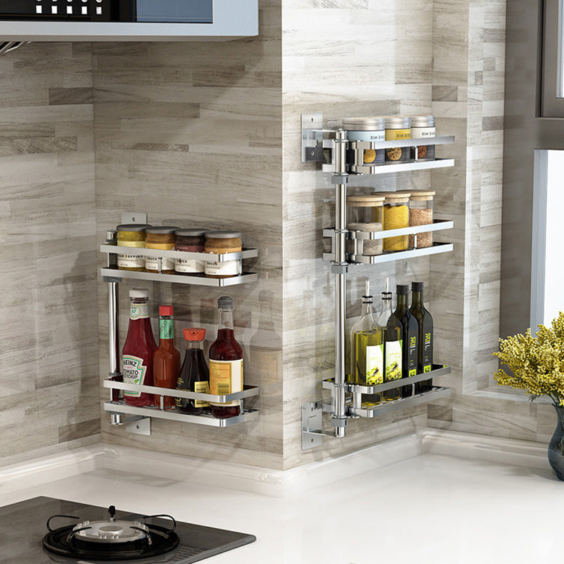 Wall Mounted Punch Free Kitchen Storage Shelf