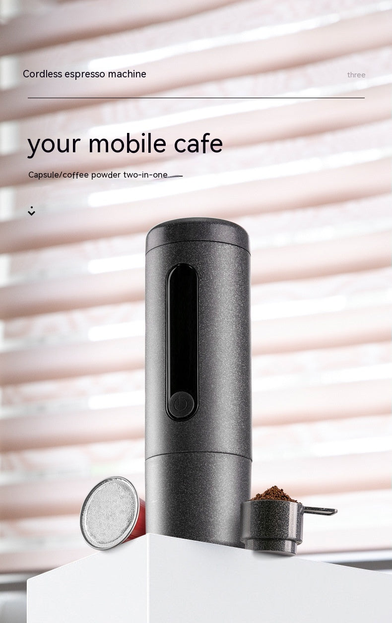 Mini Portable Travel Coffee Machine Dual Use Capsule Ground