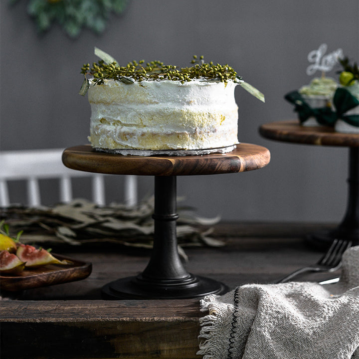Solid Wood Dessert Cake Stand Tray