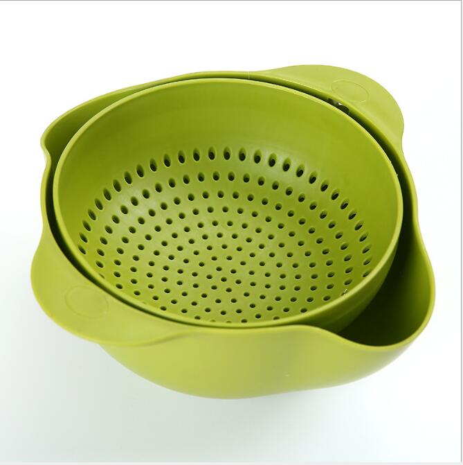 Kitchen Plastic Washing Basin Rice Fruit Sieve Organizer