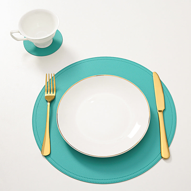 Leather Waterproof Heat Insulation Non-Slip Table Placemat Set