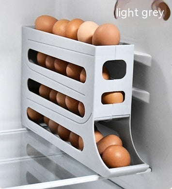 4-Layer Automatic Sliding Egg Storage Tray Refrigerator Holder