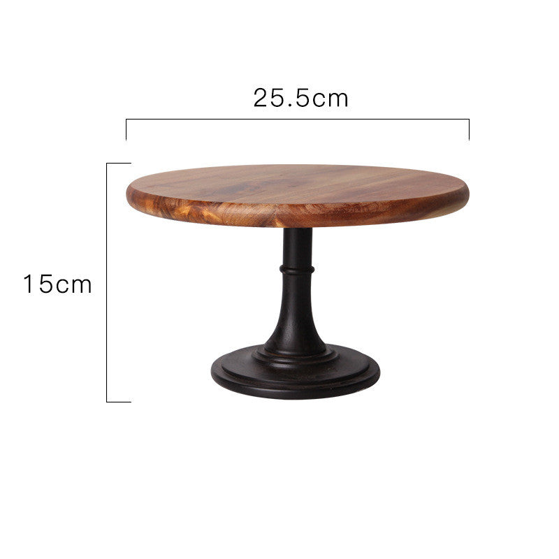 Solid Wood Dessert Cake Stand Tray