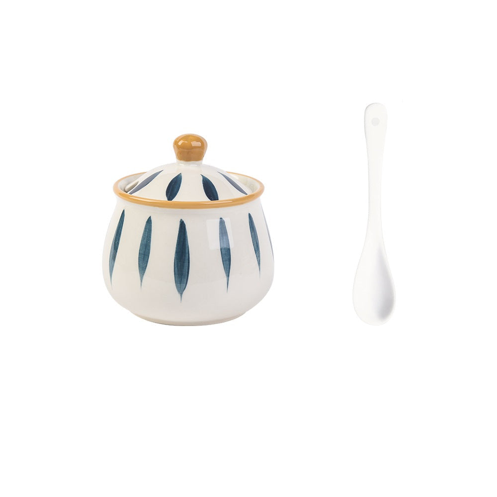 Household Kitchen Condiment Pot Ceramic Suit
