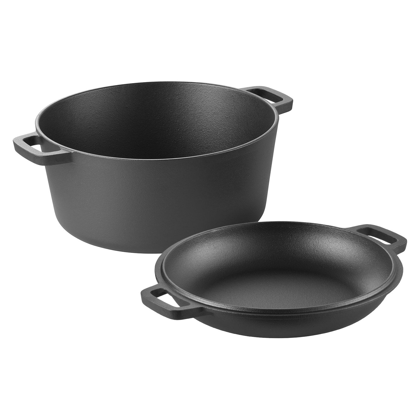 Cast Iron Dutch Oven 5 Qt Pre-Seasoned Double Pot