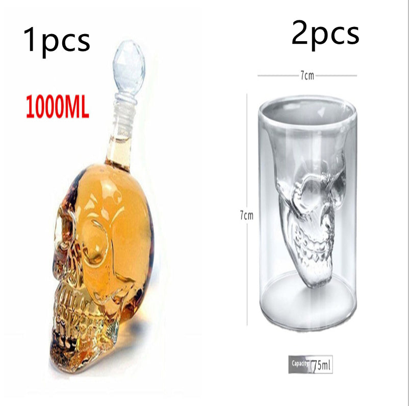 Skull Glass Whiskey Vodka Crystal Bottle