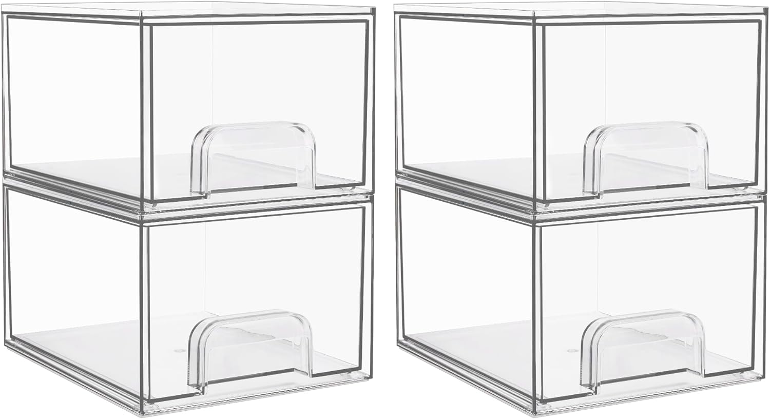 Clear Stackable Acrylic Storage Drawers Bathroom And Kitchen Organizer