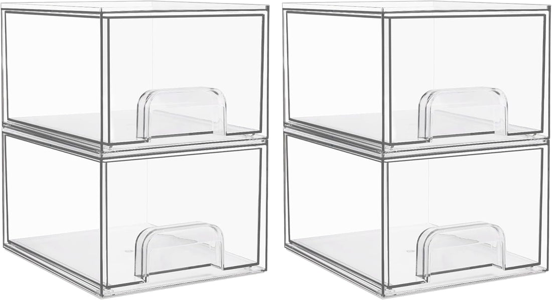 Clear Stackable Acrylic Storage Drawers Bathroom And Kitchen Organizer
