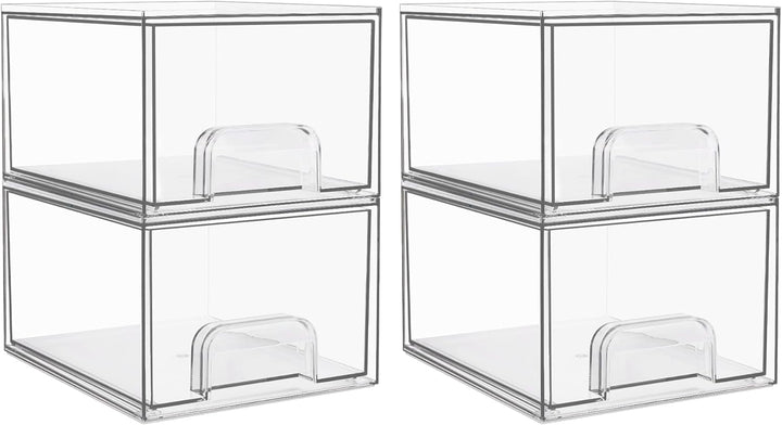 Clear Stackable Acrylic Storage Drawers Bathroom And Kitchen Organizer