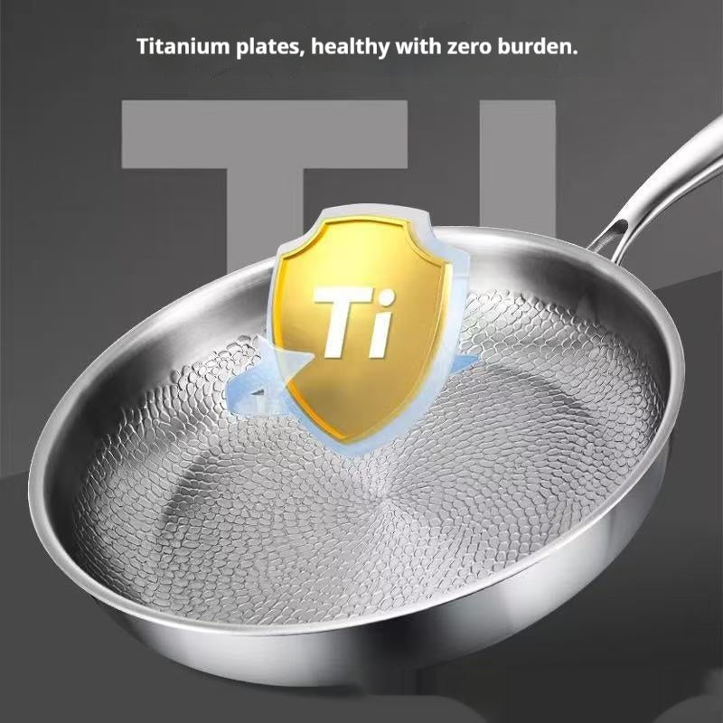 Uncoated Titanium Alloy Nonstick Steak Skillet