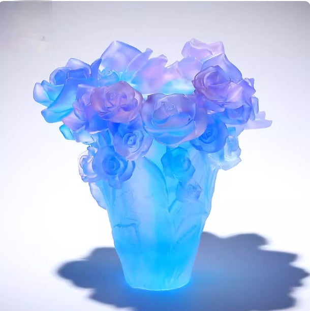 Luxury Rose Vase Floral Living Room Decor