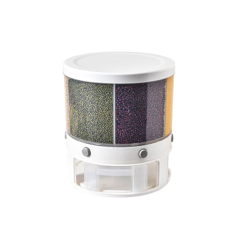 Rotatable Multi-Compartment Rice Storage Box
