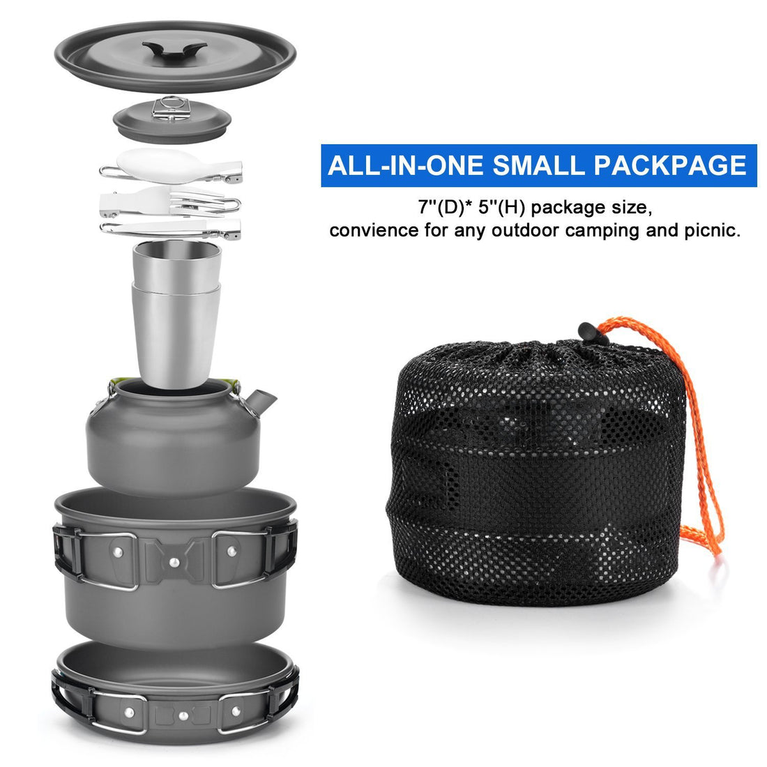 Camping Cookware And Cutlery Set Outdoor Travel Kit