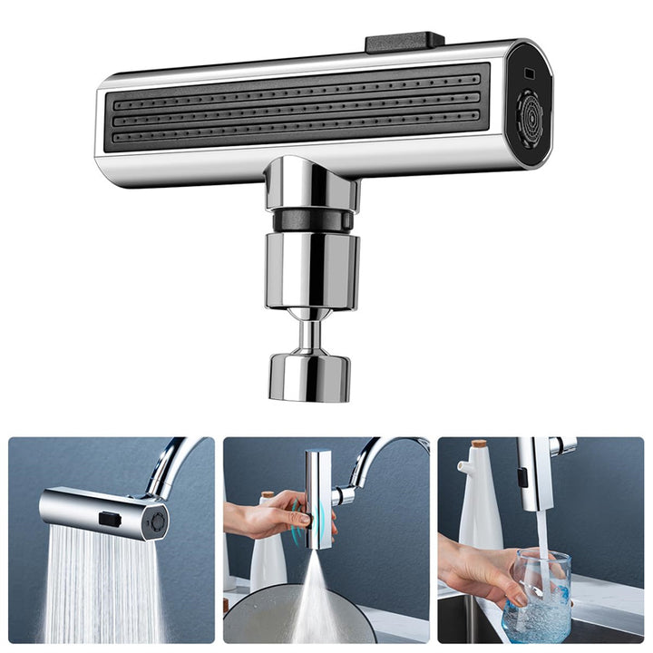 Universal Rotating Waterfall Kitchen Faucet Bubbler Attachment