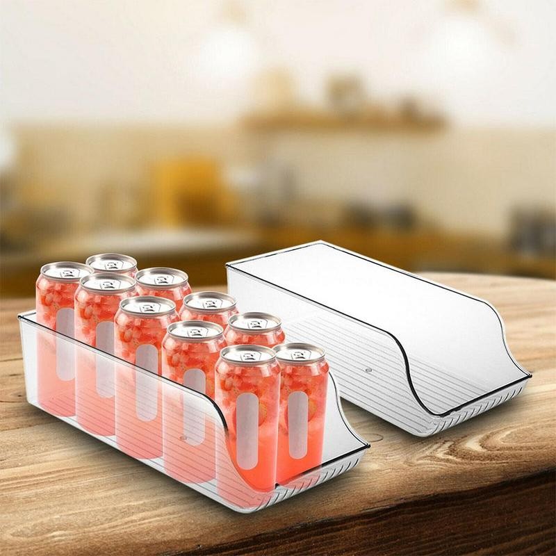 Transparent Refrigerator Beverage Organizer Storage Box