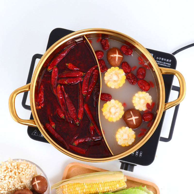 Stainless Steel Mandarin Duck Hot Pot with Titanium Plating