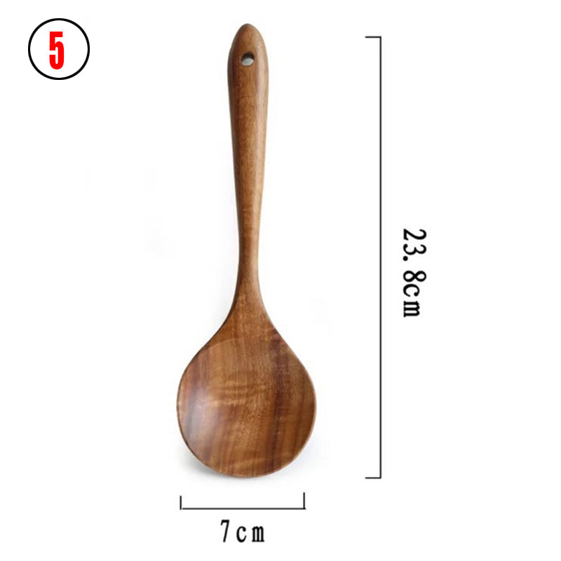 Thailand Teak Wood Kitchen Utensil Set Spoon Ladle Skimmer