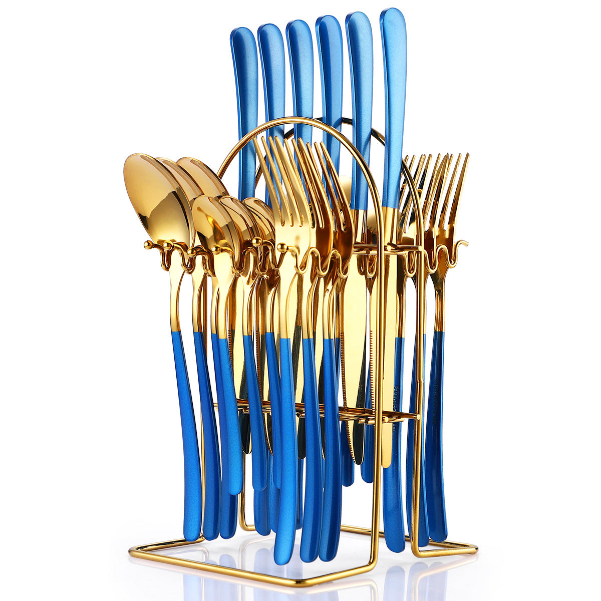 Stainless Steel Cutlery Set 24 Piece With Storage Rack