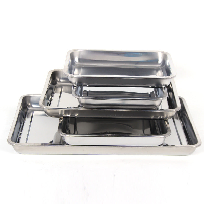 Stainless Steel Rectangular Storage Tray Deep Serving Pan