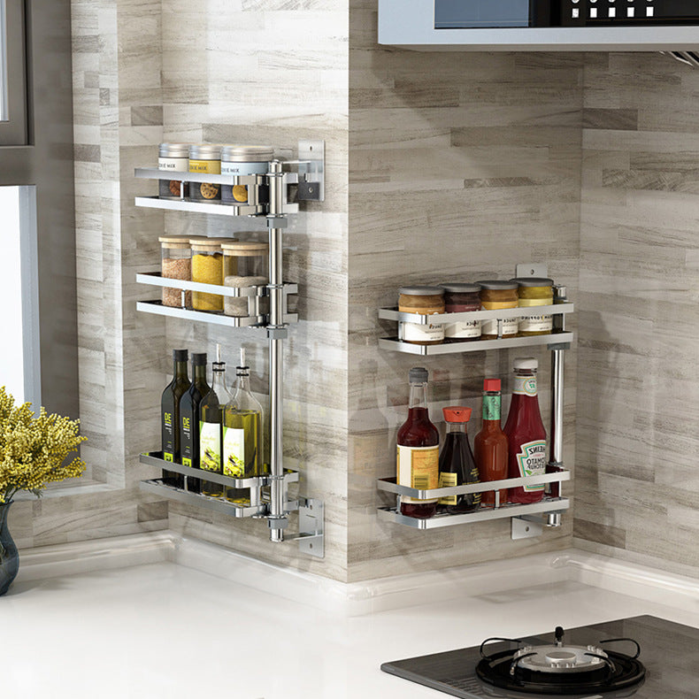 Wall Mounted Punch Free Kitchen Storage Shelf