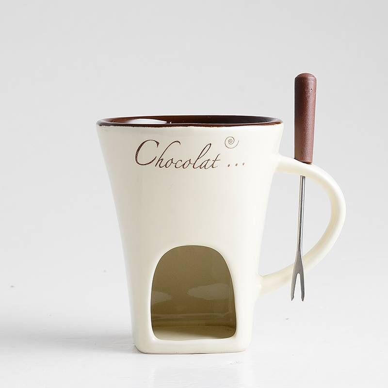 Mini Fondue Mug Set Chocolate Cheese Warmer Kit