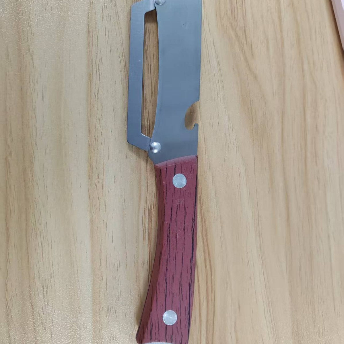 Wooden Handle Stainless Steel Vegetable Peeler Bottle Opener 2 In 1