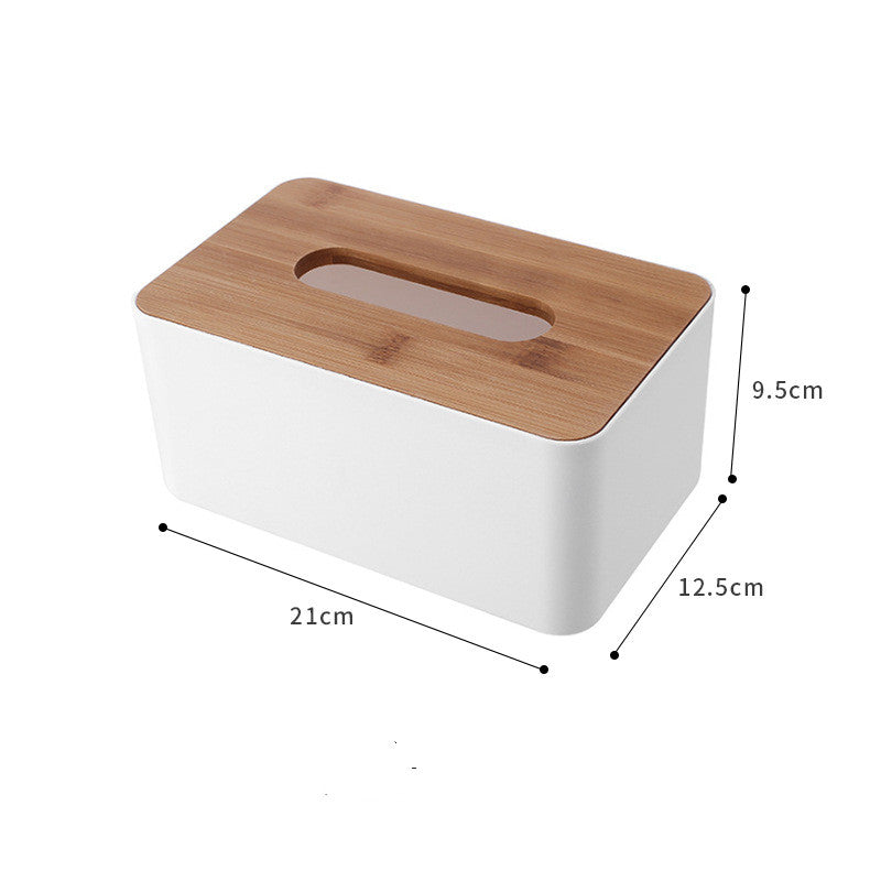 Bamboo Covered Waterproof Plastic Tissue Box Holder