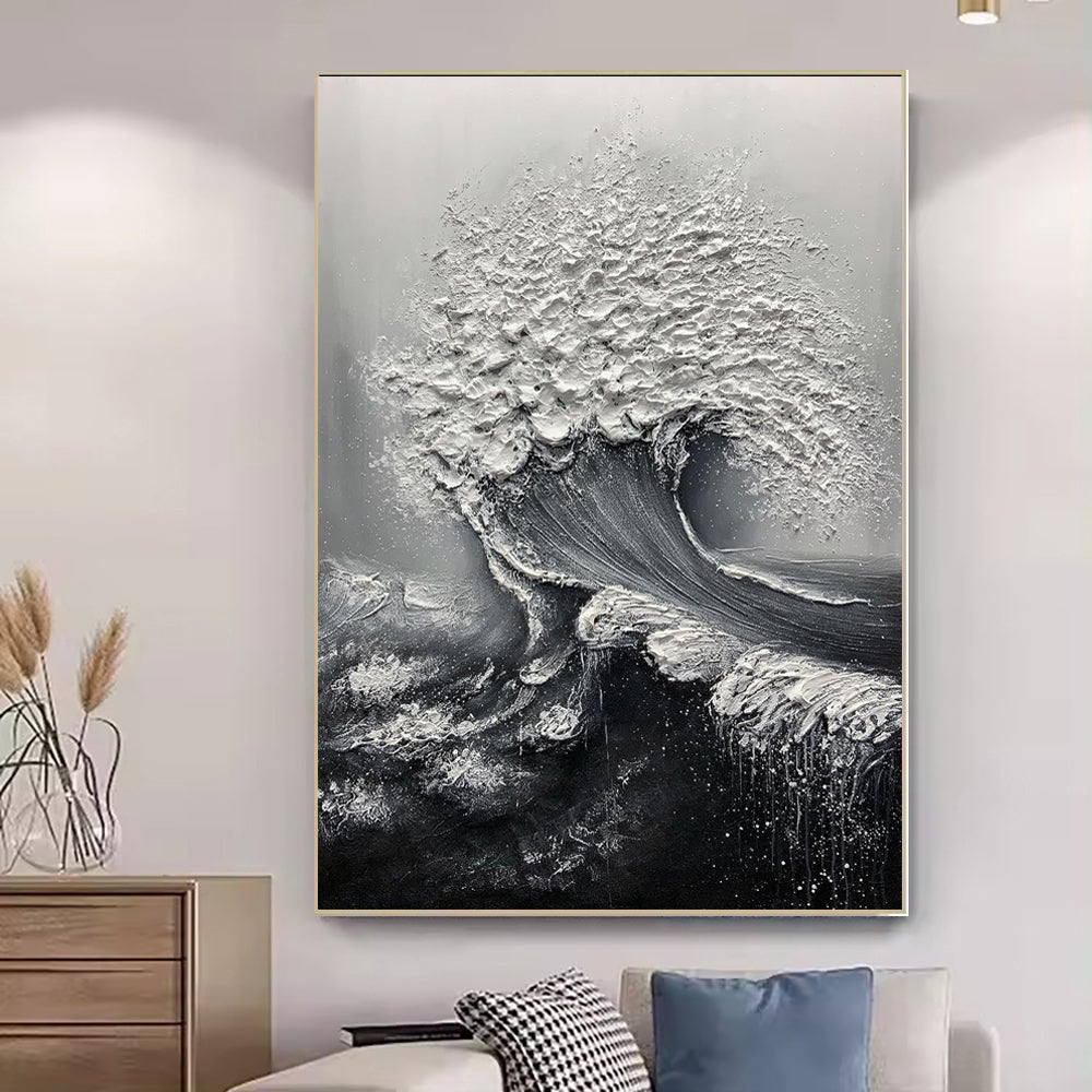 3D Abstract Ocean Wave Oil Painting Wall Art