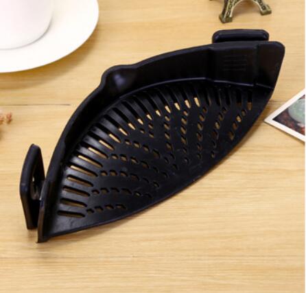 Silicone Clip-On Pot Strainer Funnel Colander Tool
