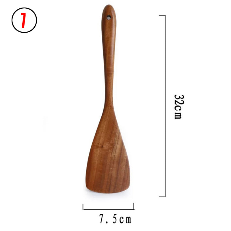 Thailand Teak Wood Kitchen Utensil Set Spoon Ladle Skimmer