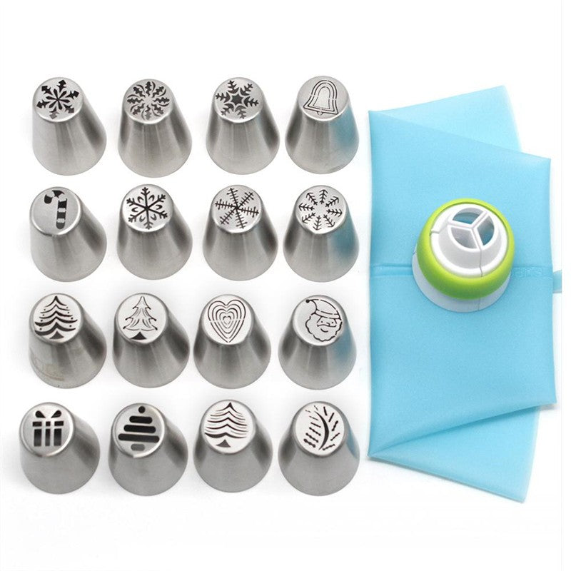 3-In-One Christmas Stainless Steel Cake Decorating Nozzle Set