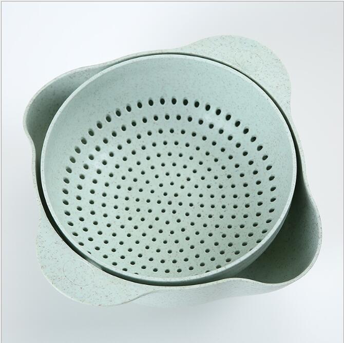 Kitchen Plastic Washing Basin Rice Fruit Sieve Organizer