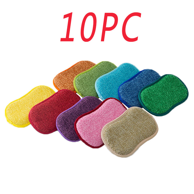 Double Sided Kitchen Cleaning Sponge Microfiber Non Stick Pot Cleaner